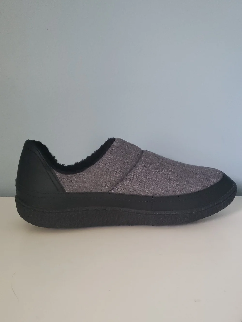 Dr. Scholl's Trevor Gray Felt Slip-On Shoes with Black Trim Size 10